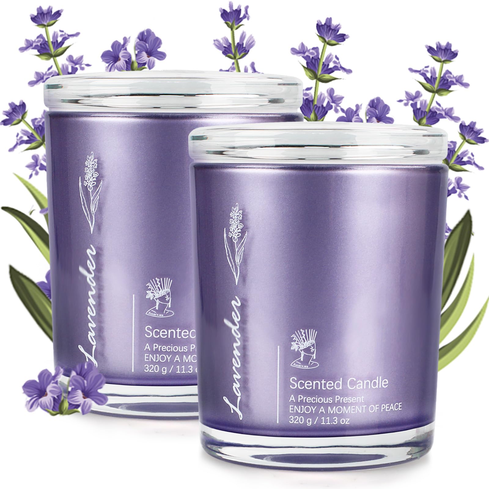 Lavender Aromatherapy Soy Candle Set (2-Pack)